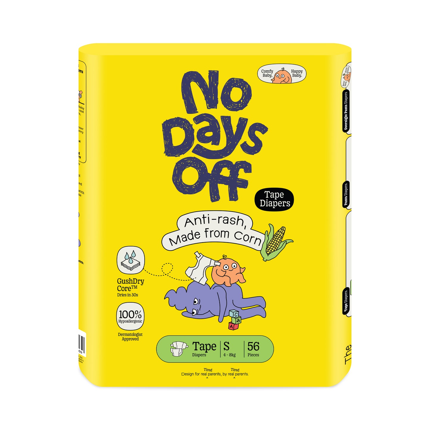 [Carton of 4] Anti-Rash Tape Diapers 🌽